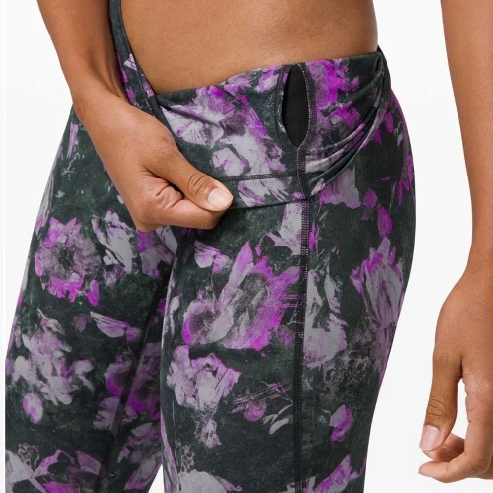 Lululemon Athletica Purple and Black Leggings with Mesh Detail - Picture 9 of 9